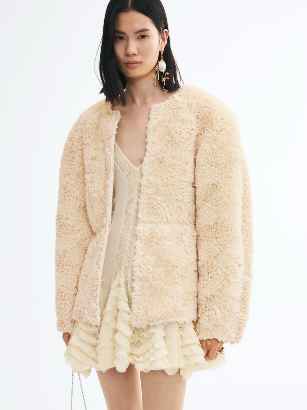 H&M RUFFLE-APPLIQUÉD JACKET FALL CATWALK COLLECTION
